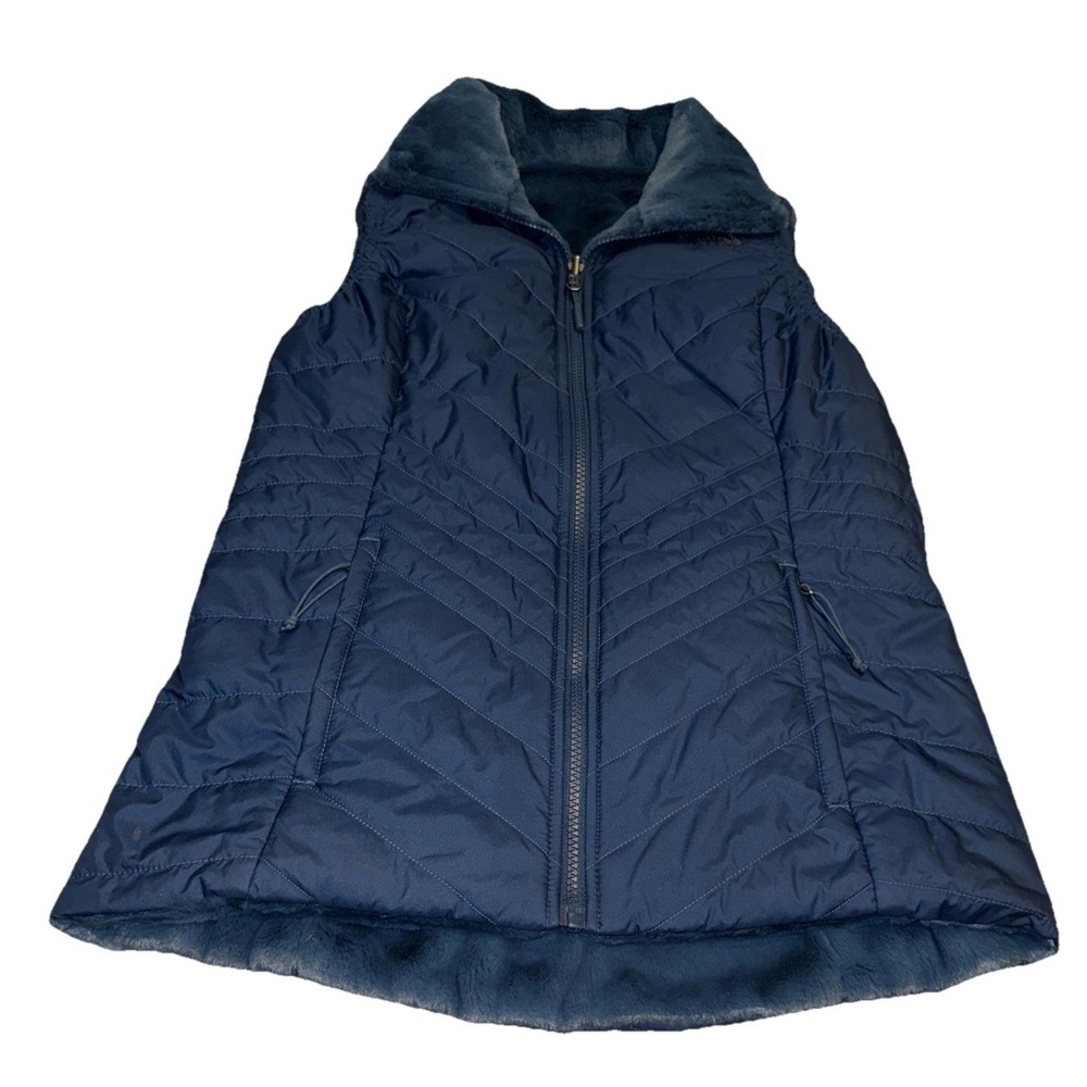 The North Face Vest Reversible Womens Sz Small Blue Sleeveless Full Zip